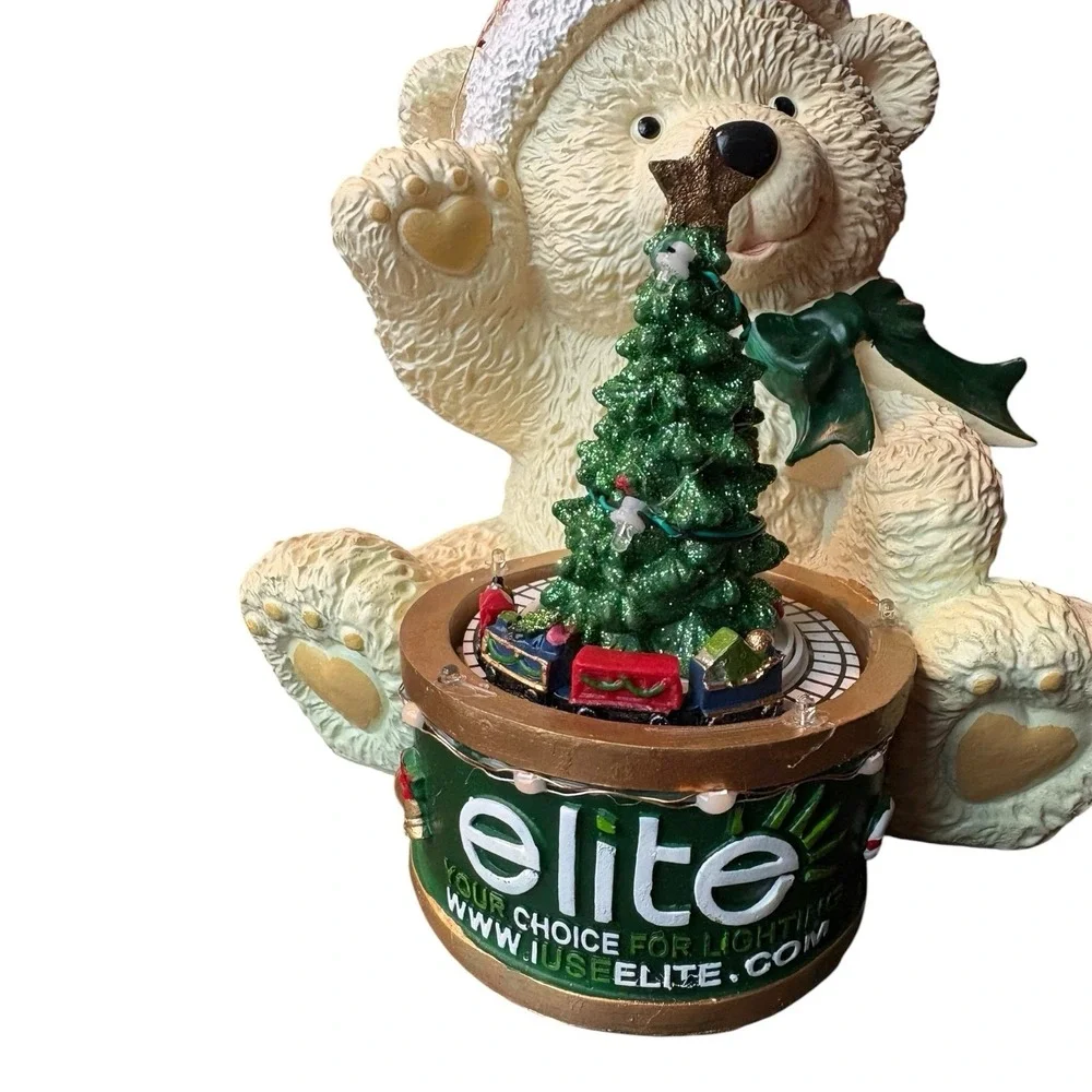 Elite Lighting Christmas Teddy Bear Tree Moving Train Lights Musical